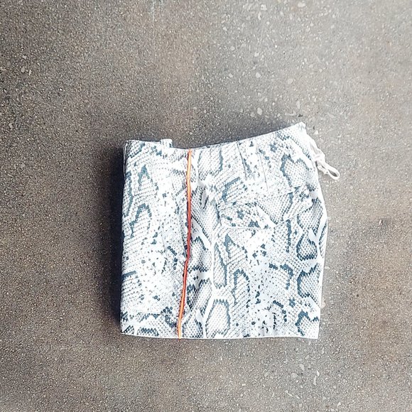 Pam & Gela Python Print Lace Up Cord Trim High Waisted Shorts - Picture 7 of 11